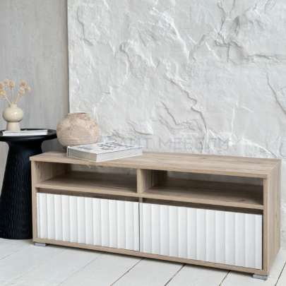 Тумба для телевизора ТВ-3 (Дуб крафт серый/Белый софт)