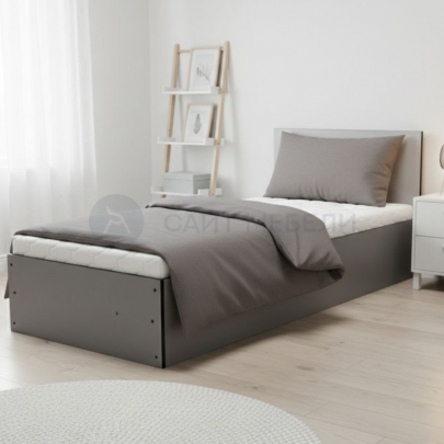 Кровать КР 900 90х200 (Серый/Графит)