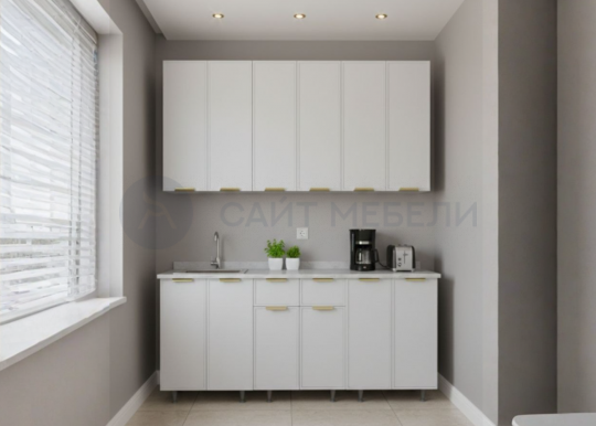 Кухонный гарнитур Роял 1,8 м (МоноБелый)