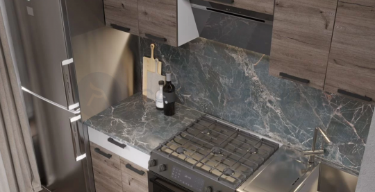 Kуxoнный гаpнитуp Эра 1.8 м (Дуб горный/Белый гладкий)