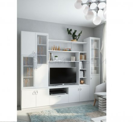 Мини-стенка (стойка) СТВ-8 ЛДСП (Белый)