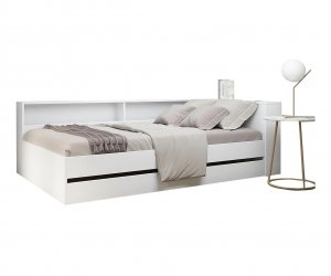 Кровать Ксения 1200х2000 с прикроватным блоком (Белый)