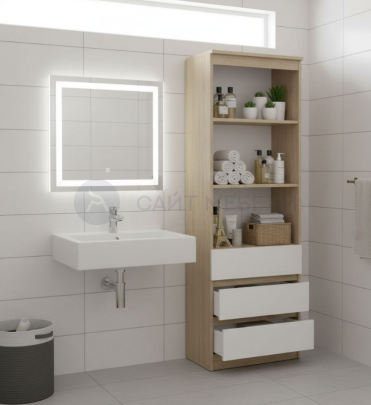 Стеллаж Норд (Дуб сонома/Белый)