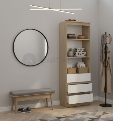 Стеллаж Норд (Дуб сонома/Белый)