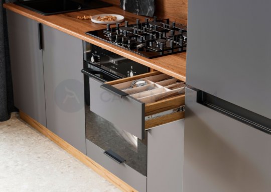 Кухонный гарнитур Лион 2.0 (Дуб крафт золотой/Графит серый)