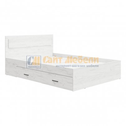 Кровать двуспальная РЭД с ящиками 1400х2000 (Дуб крафт белый)