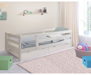 Кровать детская Норка с ящиками и бортиком