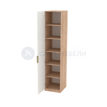 Шкаф-пенал (5 полок + штанга) Римини 50х236 (Дуб сонома/Белый)