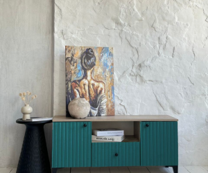 Комод 2 (Дуб крафт серый/Оушен)