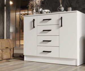 Комод К1000-2Д (Белый гладкий)