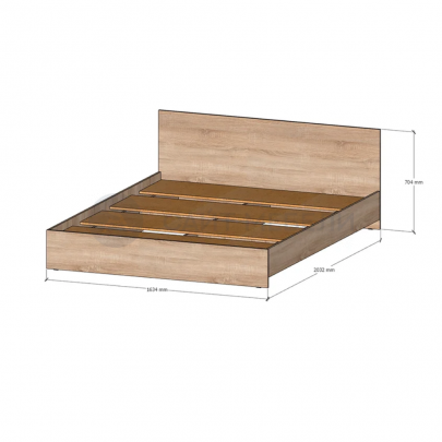 Кровать двуспальная 1600х2000 Римини (Дуб сонома)