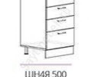 Кухня Бостон шкаф нижний с 4 ящиками шня4 500 (красный глянец)